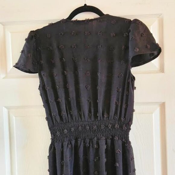 Black Chenille, Ruffle Hem Dress. Size Small - Picture 5 of 15
